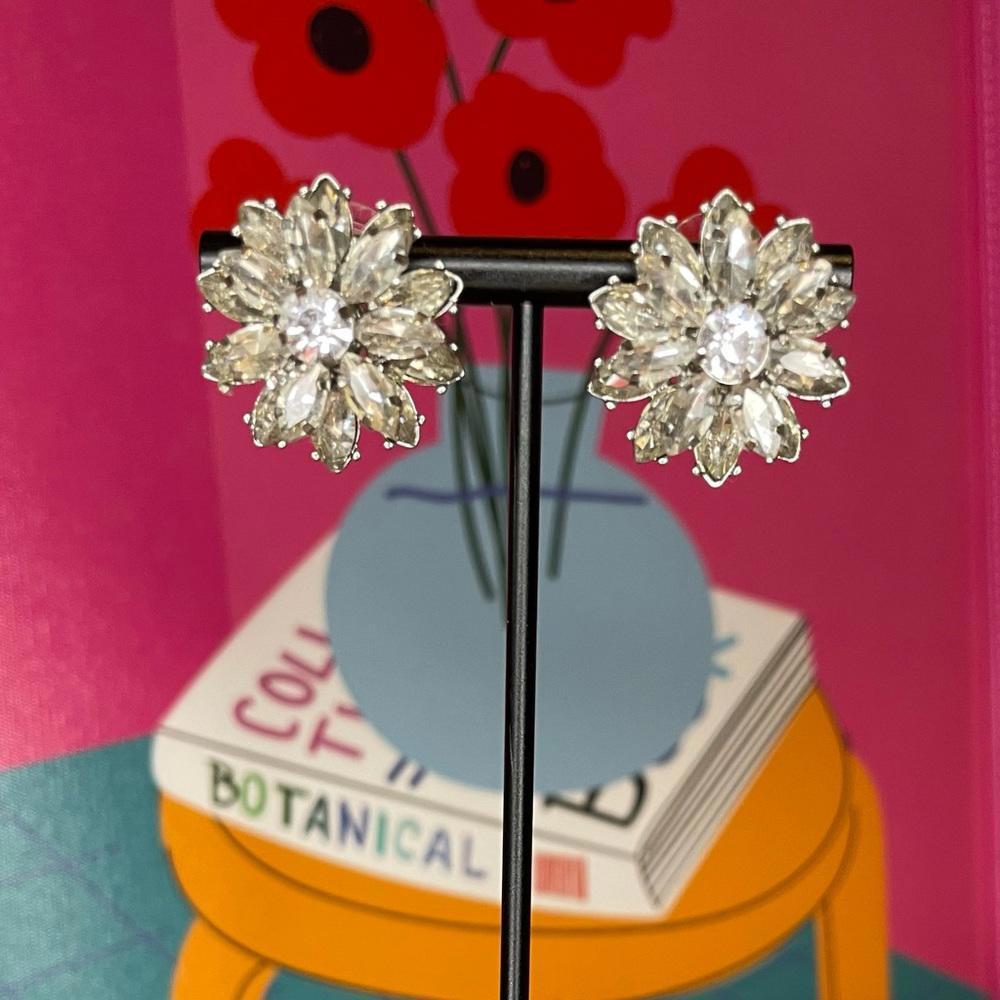 NWOT- Banana Republic- Crystal Floral Earrings